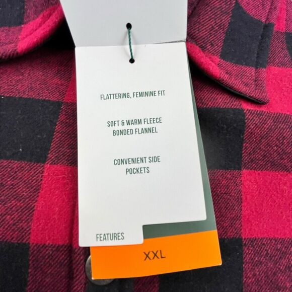 Orvis Pinnacle Shirt Jacket Women XXL Fleece Lined Flannel Shacket Buffalo Plaid - Picture 6 of 16